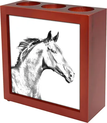 Obrázek produktu pro Zweibrücker - stojan na tužky s koněm, stolní organizér s potiskem, personalizovaná ozdoba na stůl značky Art-Dog