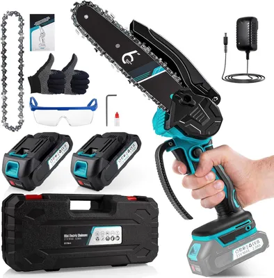 Produktbild von Kettensäge, Akku Kettensäge, Mini Kettensäge mit Akku, 6 Zoll Elektro-Kettensäge, Elektrische Gartensäge, mit 2 * 2.0Ah Akkus und Ladegerät