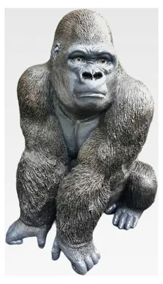 Produktbild von Gartenfigur Gorilla 56 cm sitzend – Tierfigur aus Kunstharz für den Außenbereich