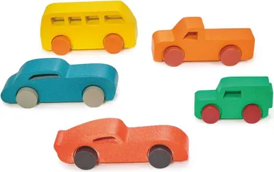 Produktbild von Mentari Holzautos buntes Spielzeug langlebig und sicher