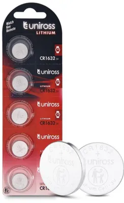 Image de Pile au lithium Cr1632 Uniross 3 Vcc 135 mAh (blister de 5 pièces) Cr1632/uniross