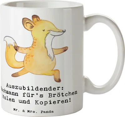 Produktbild von Mr. & Mrs. Panda Kaffeebecher Auszubildender Profi - Weiß - Geschenk, Berufsalltag, Entdecken, Lernen, Beruf, Becher, kaffeetasse keramik, kreative Geschenke, Pott, Tasse