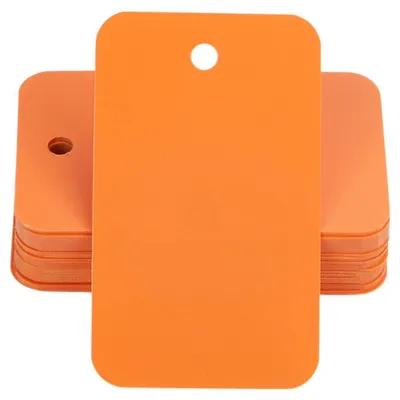 200 wasserdichte Plastik-Etiketten 3x5 cm dunkelorange