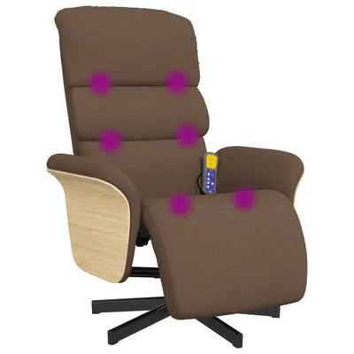 Produktbild von vidaXL Massagesessel mit Fußteil Braun Stoff