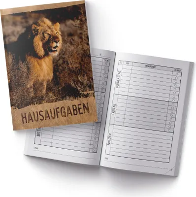 Produktbild von itenga Hausaufgabenheft Löwe (Motiv 30) DIN A5, 96 Seiten