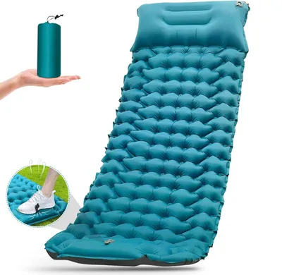 Produktbild von Isomatte, Campingmatratze, Selbstaufblasende Campingmatte, Camping Luftmatratze, Wasserdicht, Ultraleicht, Eingebaute Fußpumpe und Kissen