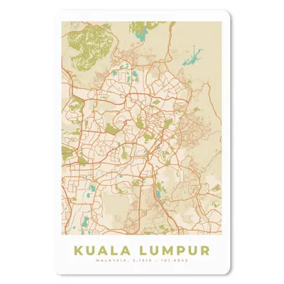 Produktbild von MuchoWow® Mauspad Mousepad Karte - Kuala Lumpur - Stadtplan - Vintage 18x27 cm - Mousepads - Maus Mat - Pad - Mausunterlage