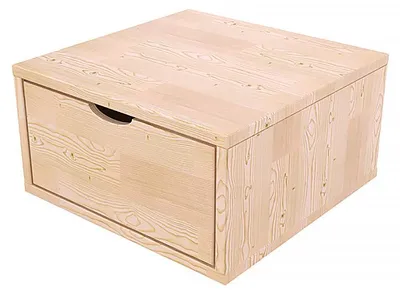 Produktbild von Aufbewahrungswürfel Holz 50x50 cm + Schublade - Naturlack