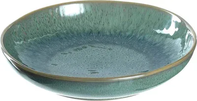 A close-up, slightly angled view of a ceramic bowl.