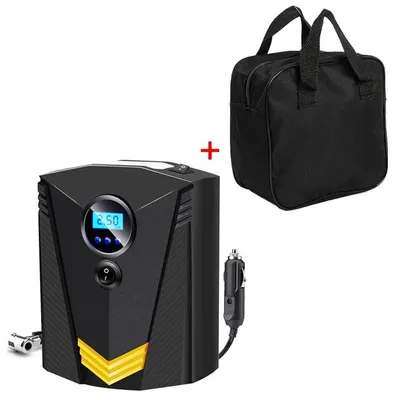 Immagine prodotto di Compressore per auto - Pompa digitale per pneumatici 12 V CC - 150 PSI - Portatile - Per auto, moto, biciclette - Con custodia - Nero