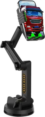 Produktbild von Universal Smartphone Halter für LKW mit leistungsstarkem Saughahn, 360 Grad Rotation für Dashboard und Windschutzscheibe, schwarz