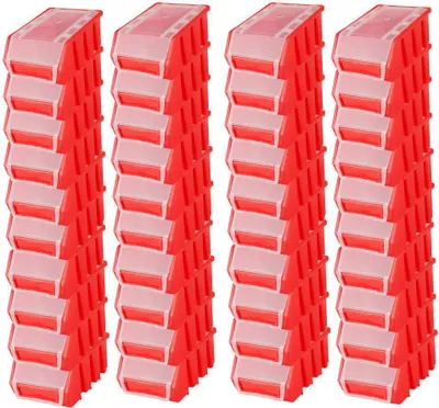 Produktbild von SuperSparSet 40x Sichtlagerbox 2 mit Deckel | HxBxT 7,5x11,6x16,1cm | Polypropylen | Rot
