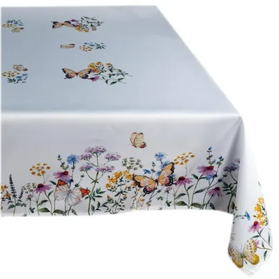 Productafbeelding van Tafelkleed met bloemen en vlinders, 130 x 225 cm