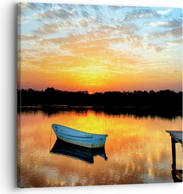 Produktbild von Bild auf Leinwand - Leinwandbild - Landschaft Sommer Meer - 30x30cm - Wand Bild - Wanddeko - Leinwanddruck - Bilder - Kunstdruck - Wanddekoration - Leinwand bilder - Wandkunst - AC30x30-3167