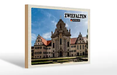 Produktbild von Holzschild Städte Zwiefalten Münster Gebäude 30x20cm
