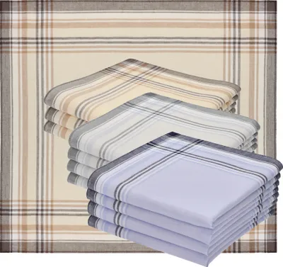 Produktbild von Betz 12 Stück Herren Stoff Taschentücher Set Leo 10 100% Baumwolle Größe 40x40 cm Farbe - Leo 10 Dessin 2 454810