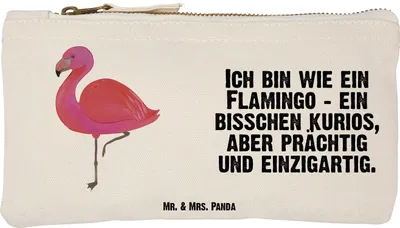 Produktbild von Mr. & Mrs. Panda Pouch Flamingo Classic Größe S Klein - Weiß - Geschenk, Stolz, Prächtig, Federmappe, Mäppchen, Täschchen, Rosa, Kulturbeutel, kosmetiktäschchen, Spruch