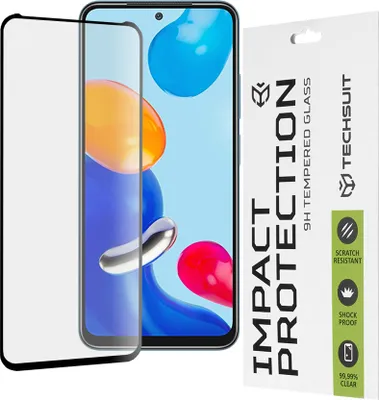 Produktbild von Techsuit Full Cover Impact Protection Displayschutzfolie für Xiaomi Redmi Note 11 / Redmi Note 11S / Xiaomi Poco M4 Pro 4G - Schwarz
