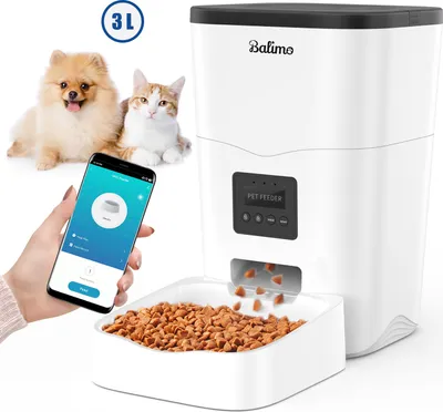 Produktbild von 3L WIFI elektronischer Futterautomat Futterspender automatischer Futternapf für Katzen Hunde Programmierbar 4 Mahlzeiten pro Tag Netzteil / Batterie