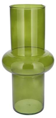 Produktbild von Bellatio Design Blumenvase - grun transparentes recyceltes Glas - 15 x 31 cm - Vase