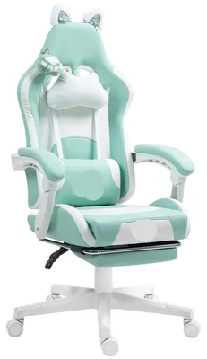Image de Siège de jeu avec repose-pieds, chaise de bureau, ergonomique, réglable, inclinable jusqu'à 135°