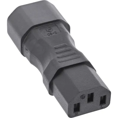 Obrázok produktu pre InLine® Sieťový adaptér IEC 60320 C14 / C13, 3-pinový IEC