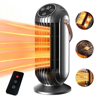 Produktbild von Heizgerät, PTC Heizlüfter 1500W, Elektro Heizung mit 3 Modi, Timer, Fernbedienung Schnellheizung,2 Heizstufen,Heizgerät für Schlafzimmer,Büro,15-20 m²