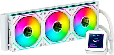 Image de ABYSM Oceanic LCD 360 ARGB, refroidisseur à liquide tout-en-un, 12 cm, blanc