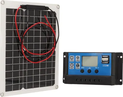 Obrázek produktu pro Sada solárních panelů 15W DC 12V 24V 50A IP67 Proof Vysoce účinný solární panel a regulátor solární nabíječky pro RV