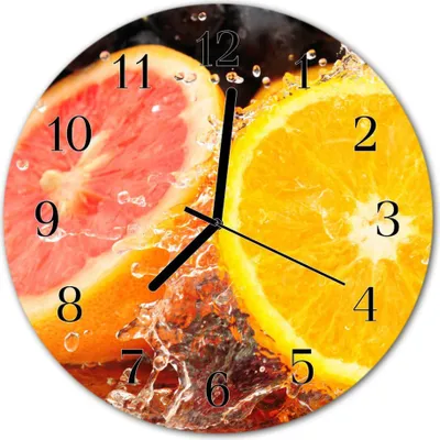 Produktbild von Glasuhr Wanduhr Küchenuhr Echt-Glas 30fi cm Früchte orange