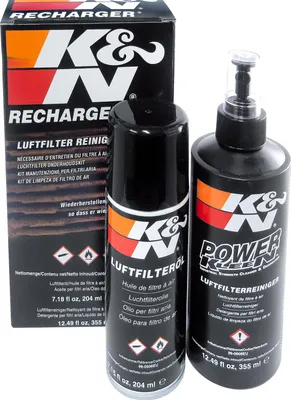Produktbild von K&N Luftfilterreinigungskit 99-5003EU für optimale Leistung, 355ml Reiniger, 200ml Öl
