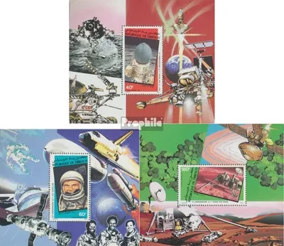 Produktbild von Briefmarken Dschibuti 1982 Mi Block56A-Block58A (kompl.Ausg.) postfrisch Raumfahrtjubiläen