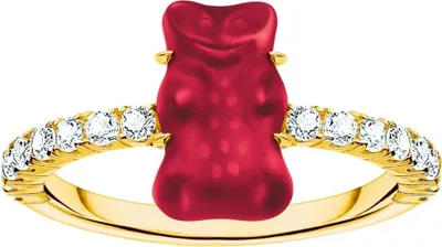 Image de Thomas Sabo - TR2459-414-10-52 - Bague - Argent 925 - Femme - Ours doré rouge - Largeur 52