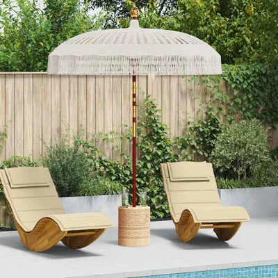 Zdjęcie produktu dla vidaXL Parasol Macrame kremowy 190 x 190 x 260 cm