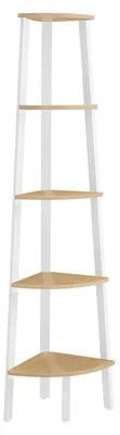 Immagine prodotto di Libreria industriale a 5 ripiani – libreria angolare – salvaspazio – 37,2 x 37,2 x 159 cm