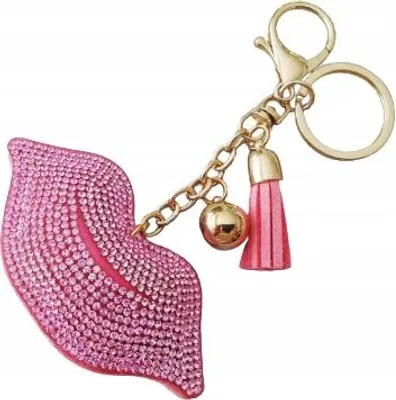 Image de Porte-Clés Rose À Lèvres Avec Strass Pour Voitures