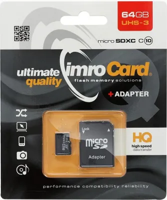 Immagine prodotto di Scheda di memoria Microsdxc 64Gb Imro+ Adp10C Uhs-3