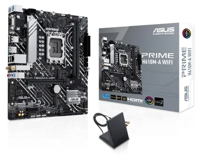 Obrázok produktu pre ASUS PRIME H610M-A WIFI, Intel, LGA 1700, Intel® Celeron®, Intel® Pentium® Gold, Intel® Core™ i3, Intel® Core™ i5, Intel® Core™..., LGA 1700, DDR5-SDRAM, 96 GB