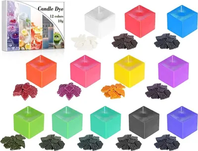 Produktbild von 12 Farben Wachsfarbe für Kerzen, DIY Farbstoffe aus Sojawachs/Paraffin/Bienenwachs – 10 g Wachs schmelzen Farbstoffe Kerze, Seife, Kits für Erwachsene