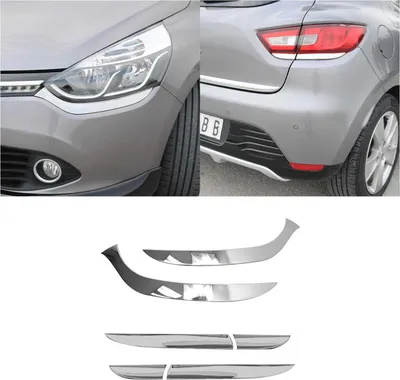 Zdjęcie produktu dla Zestaw chromowanych listew tylnych reflektorów do Renault Clio 2012-2019 stal nierdzewna