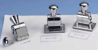 Produktbild von Datumstempel mit Textplatte eingegangen