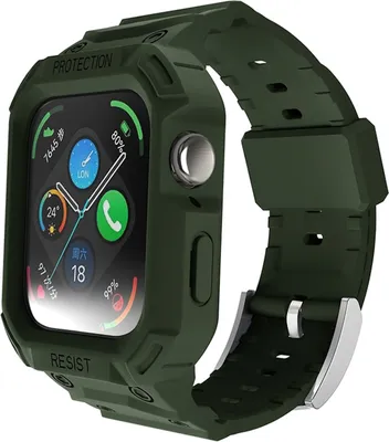 Image de Bracelet de montre en TPU pour Huawei Watch Fit 3 avec boîtier intégré - Bracelet de rechange vert foncé