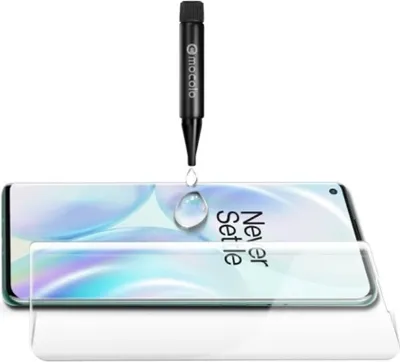 Produktbild von 2x 9H Hartglas für OnePlus 8 Pro FULL CURVED UV Liquid Schutzglas Panzerfolie Displayschutz Schutzfolie Displayglas Panzerglas Tempered Glasfolie Sicherheitsglas Echtglas