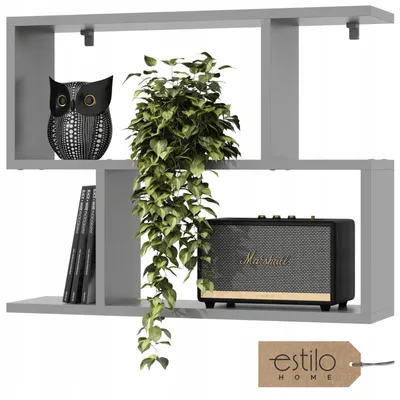 Produktbild von Wandregal Grau 70cm – Hängeregal aus MDF – Bücherregal für Wohnzimmer, Schlafzimmer, Küche