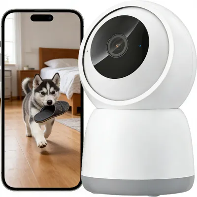 Produktbild von 360°-WLAN-Überwachungskamera für den Innenbereich, FHD 5MP, Nachtsicht Bewegungserkennung, Zwei-Wege-Audio