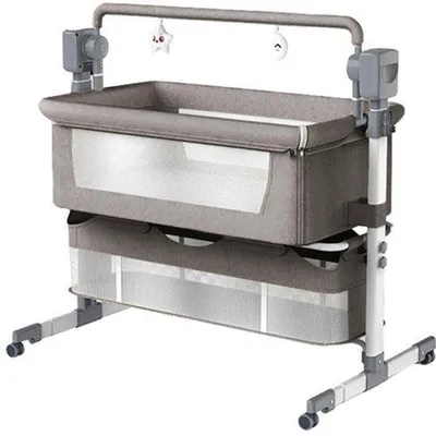 Productafbeelding van Elektrisch babybed - Wieg met schommelbeweging - Wieg - Multifunctioneel bed - Verstelbare hoogte - Met muggennet - Nachtlampje - Bluetooth - Afstandsbediening