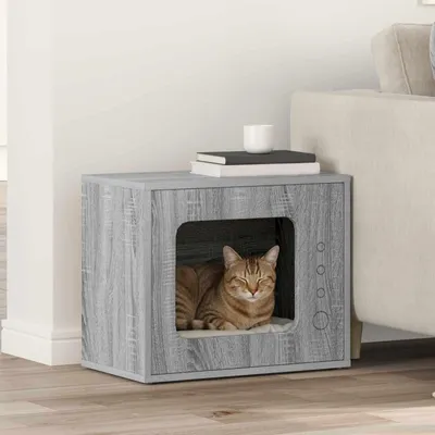 Produktbild von "Schlussverkauf" Katzenhaus moderne - Max. Gewicht: 60 kg - Graues Sonoma 51x30x42,5 cm Holzwerkstoff  C15699