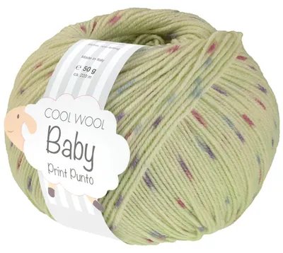 Produktbild von Lana Grossa - Cool Wool Baby Print Punto 0372 weißgrün hellblau orchidee violett