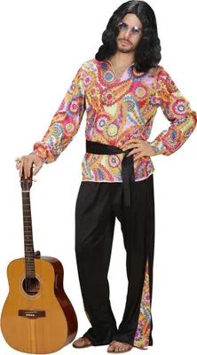 Produktbild von Herrenkostüm Hippie bunt