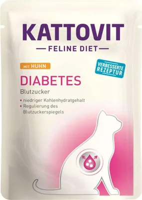 Produktbild von Kattovit - Feline Diet Pouchbeutel Diabetes/Gewicht 24x85g  |  Huhn